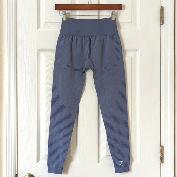 Gymshark Vital Seamless 2.0 High Waisted Workout Leggings Evening Blue Marl XS - Picture 7 of 11